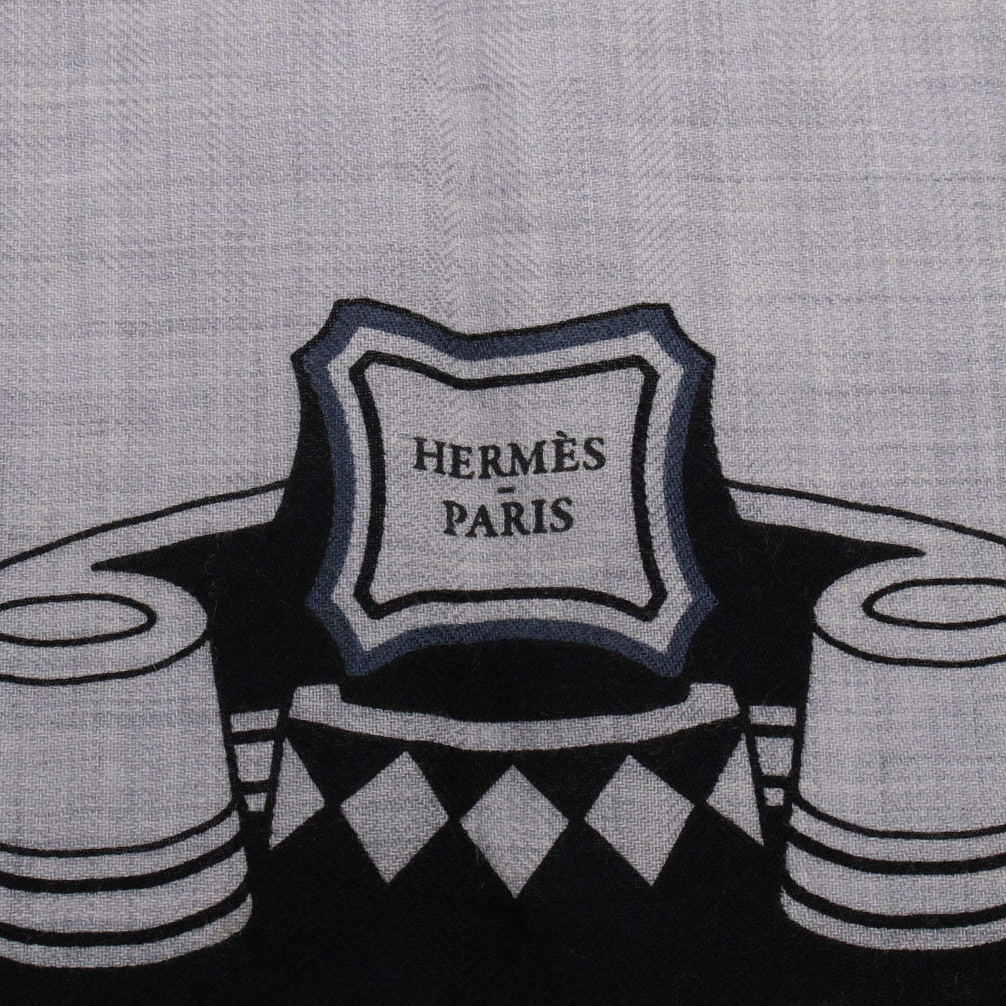 カレジェアン カレ140 LES ROUES DE PHAETON Bandana スカーフ ショール カシミヤ シルク グレー ブラック ネイビー エルメス 財布・小物 HERMES