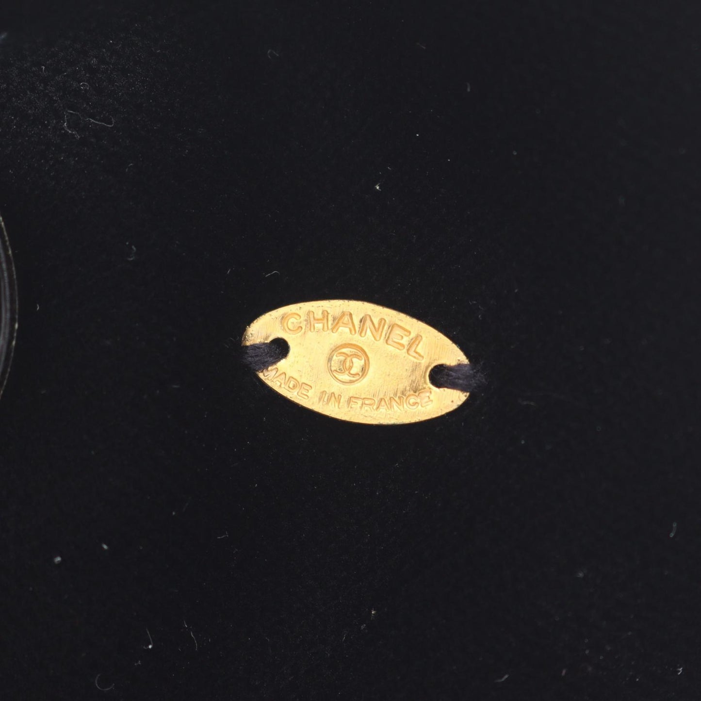 ココマーク リボン バレッタ ベロア GP ブラック ゴールド ヴィンテージ シャネル アクセサリー CHANEL