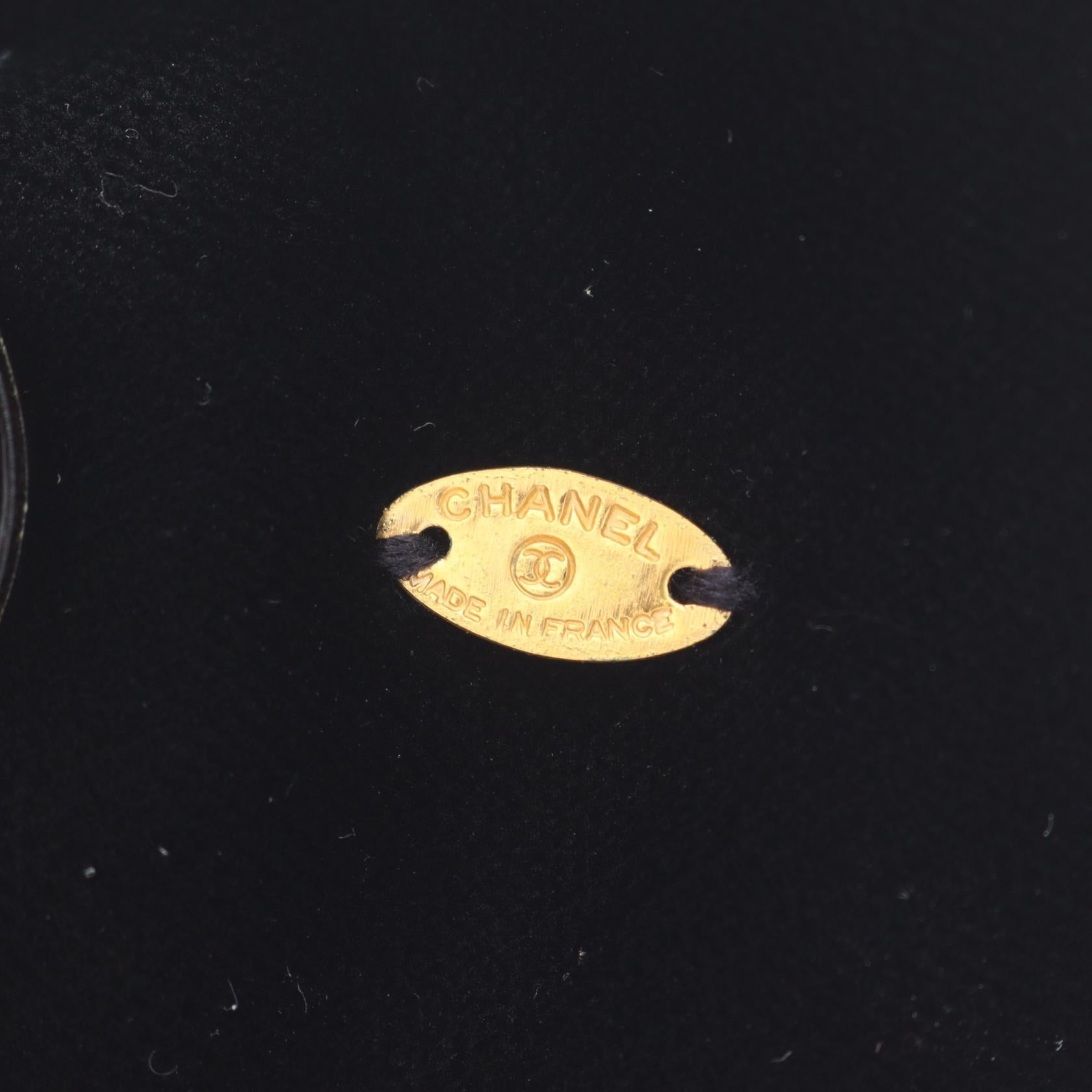 ココマーク リボン バレッタ ベロア GP ブラック ゴールド ヴィンテージ シャネル アクセサリー CHANEL