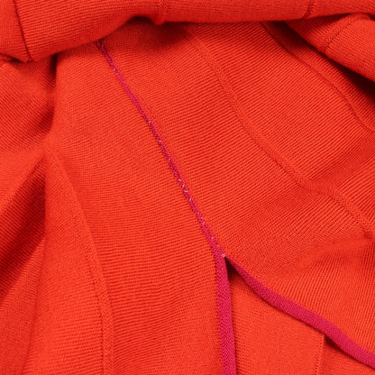 プリーツ ニット スカート ウール オレンジレッド サカイ ボトムス sacai
