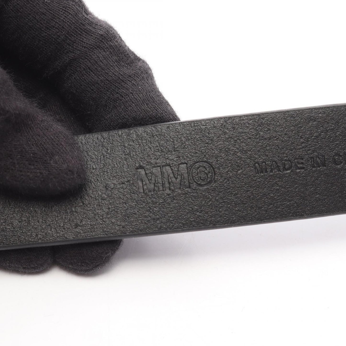 カレンダーロゴバックル シルバー金具 ベルト レザー ブラック エムエムシックスメゾンマルジェラ 財布・小物 MM6 MAISON MARGIELA
