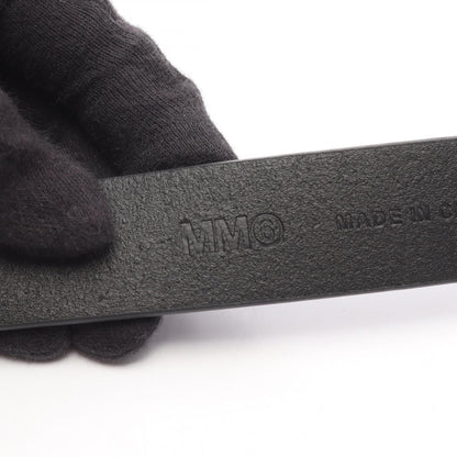 カレンダーロゴバックル シルバー金具 ベルト レザー ブラック エムエムシックスメゾンマルジェラ 財布・小物 MM6 MAISON MARGIELA
