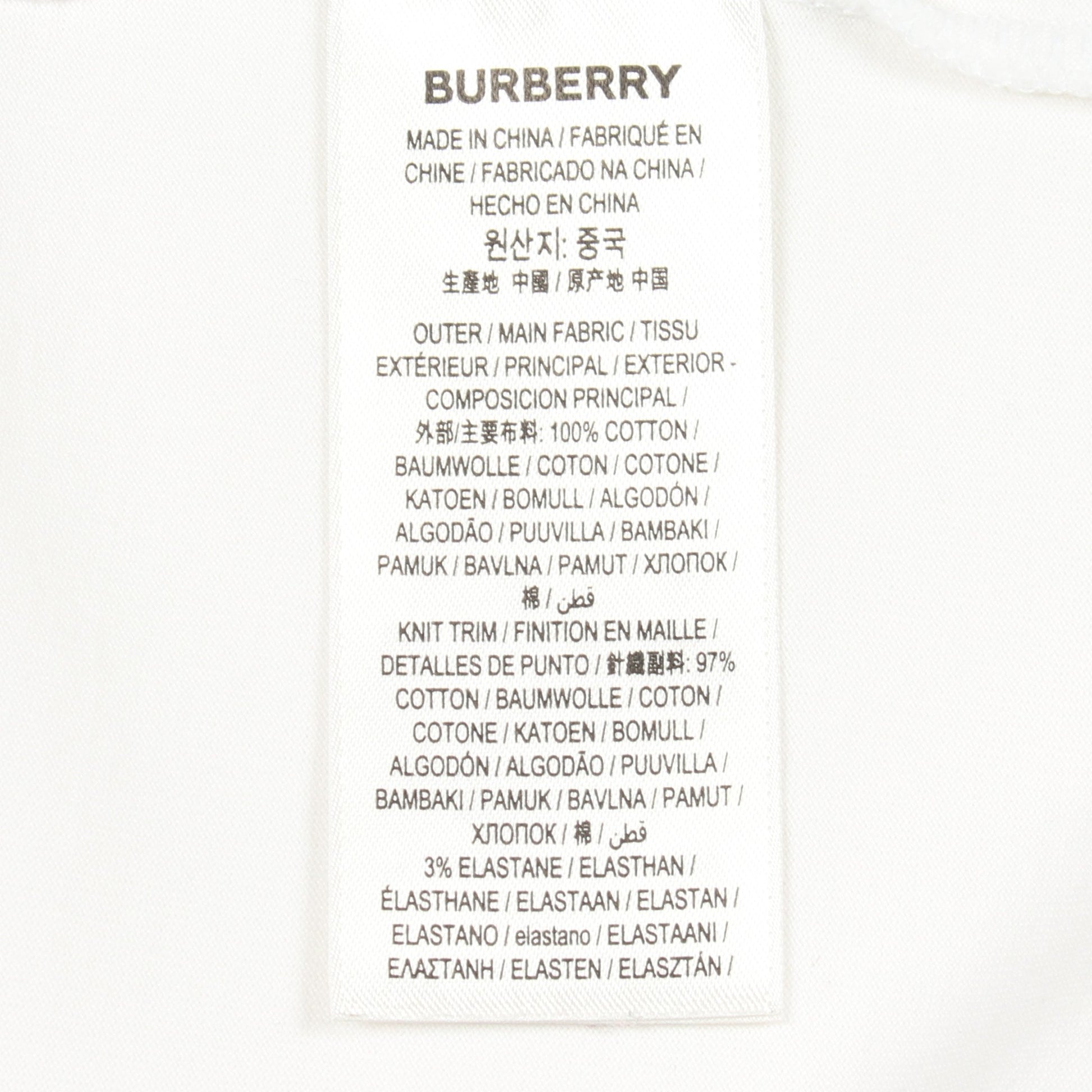 ロゴプリント クルーネック 半袖Tシャツ コットン ホワイト バーバリー トップス BURBERRY