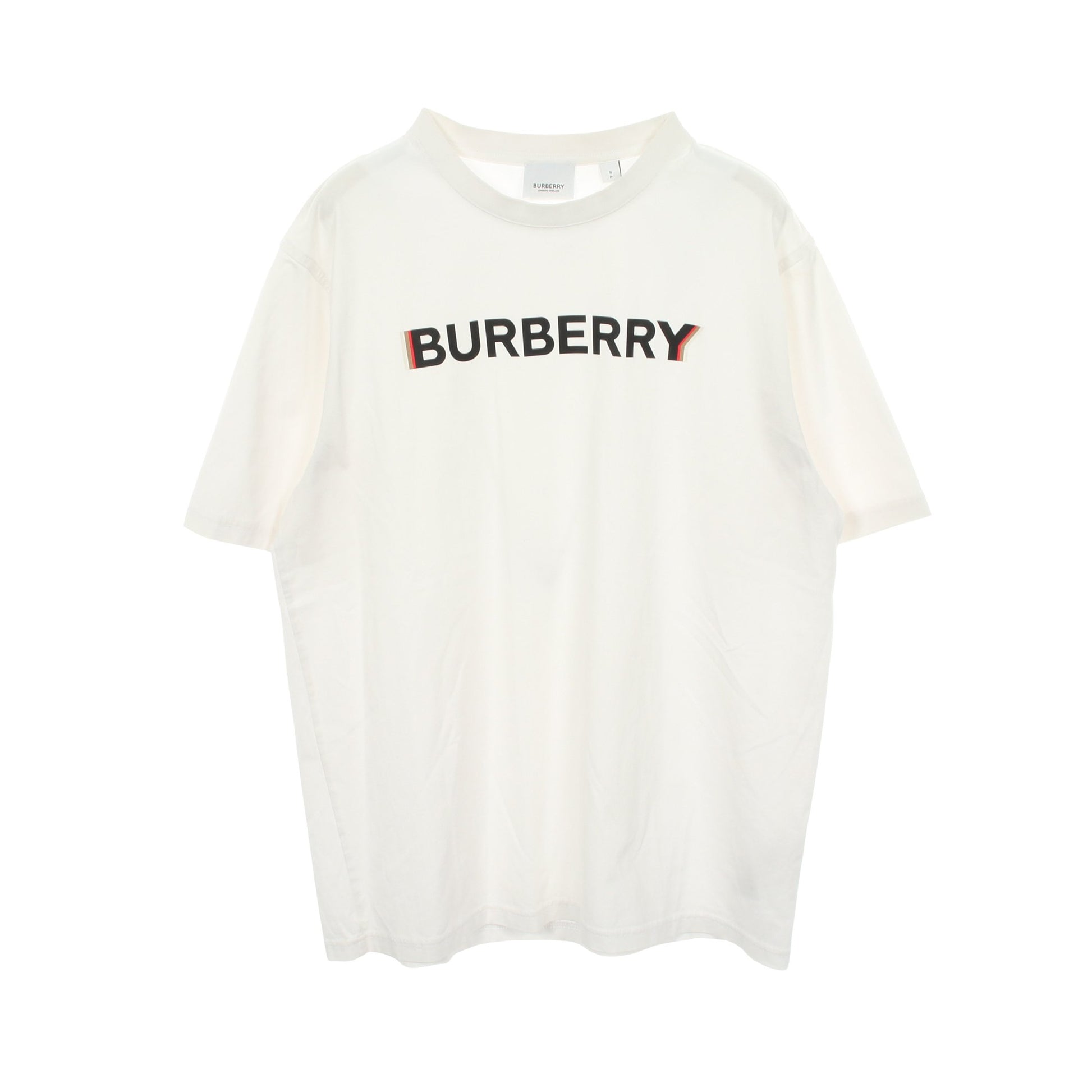 ロゴプリント クルーネック 半袖Tシャツ コットン ホワイト バーバリー トップス BURBERRY