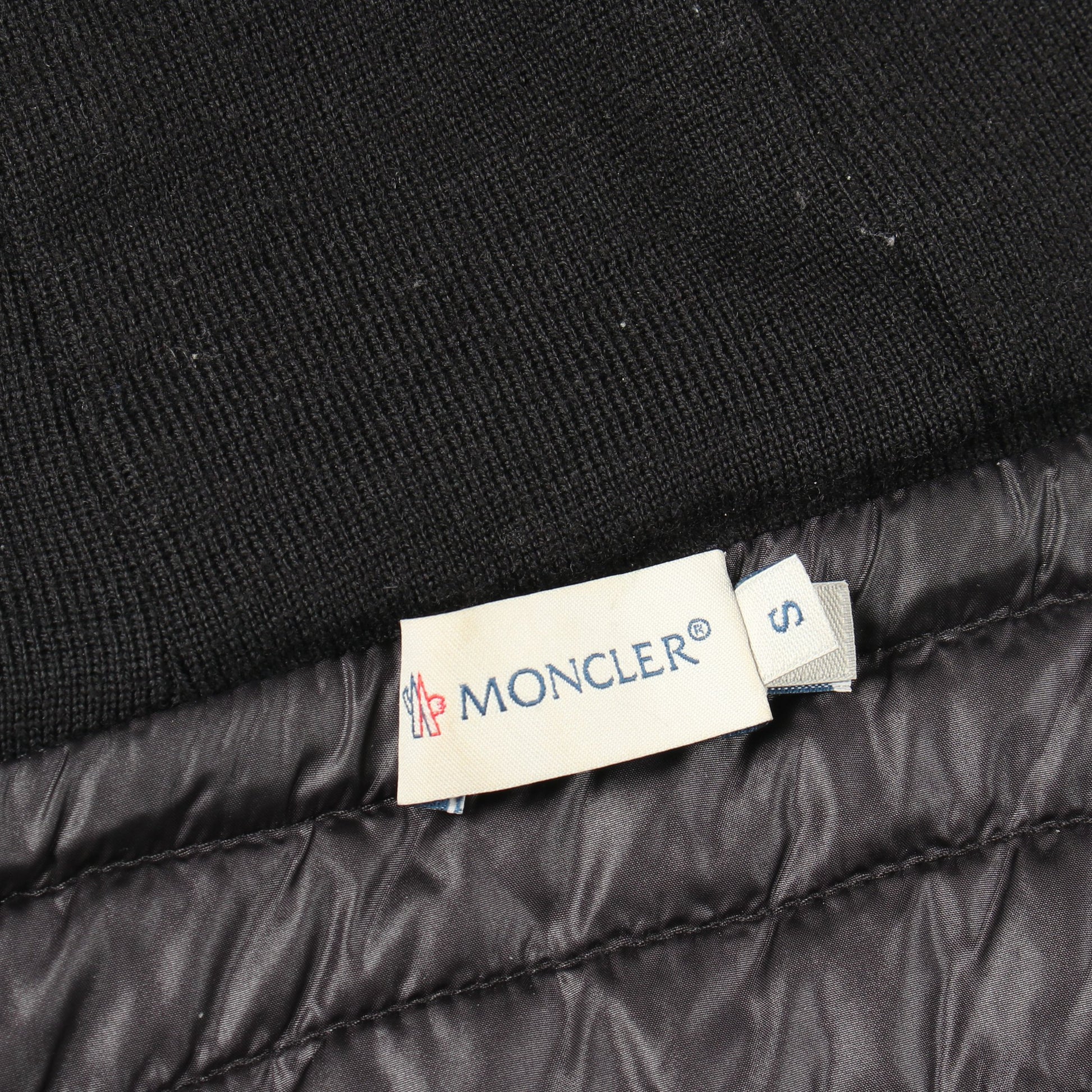 切替 ジップアップパーカー ウール ナイロン ブラック モンクレール トップス MONCLER