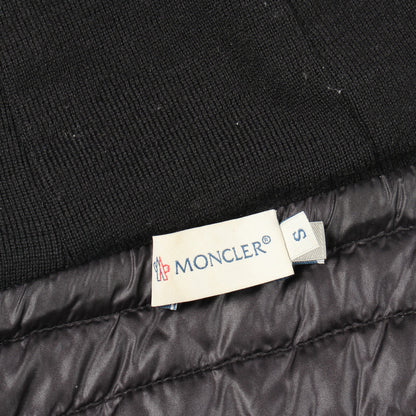 切替 ジップアップパーカー ウール ナイロン ブラック モンクレール トップス MONCLER