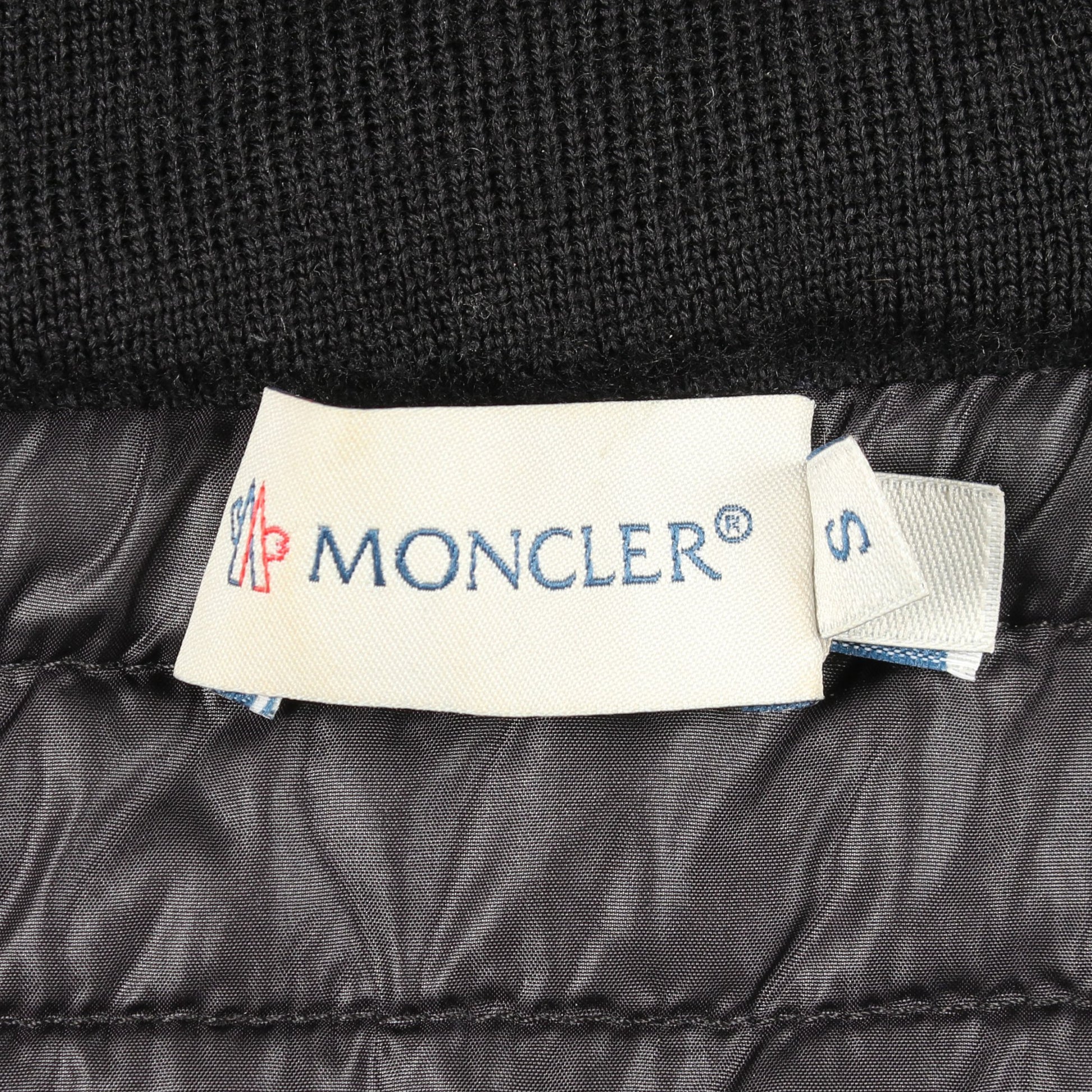 切替 ジップアップパーカー ウール ナイロン ブラック モンクレール トップス MONCLER