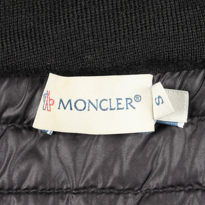 切替 ジップアップパーカー ウール ナイロン ブラック モンクレール トップス MONCLER
