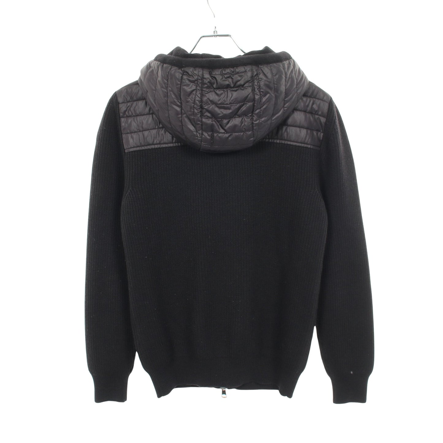 切替 ジップアップパーカー ウール ナイロン ブラック モンクレール トップス MONCLER