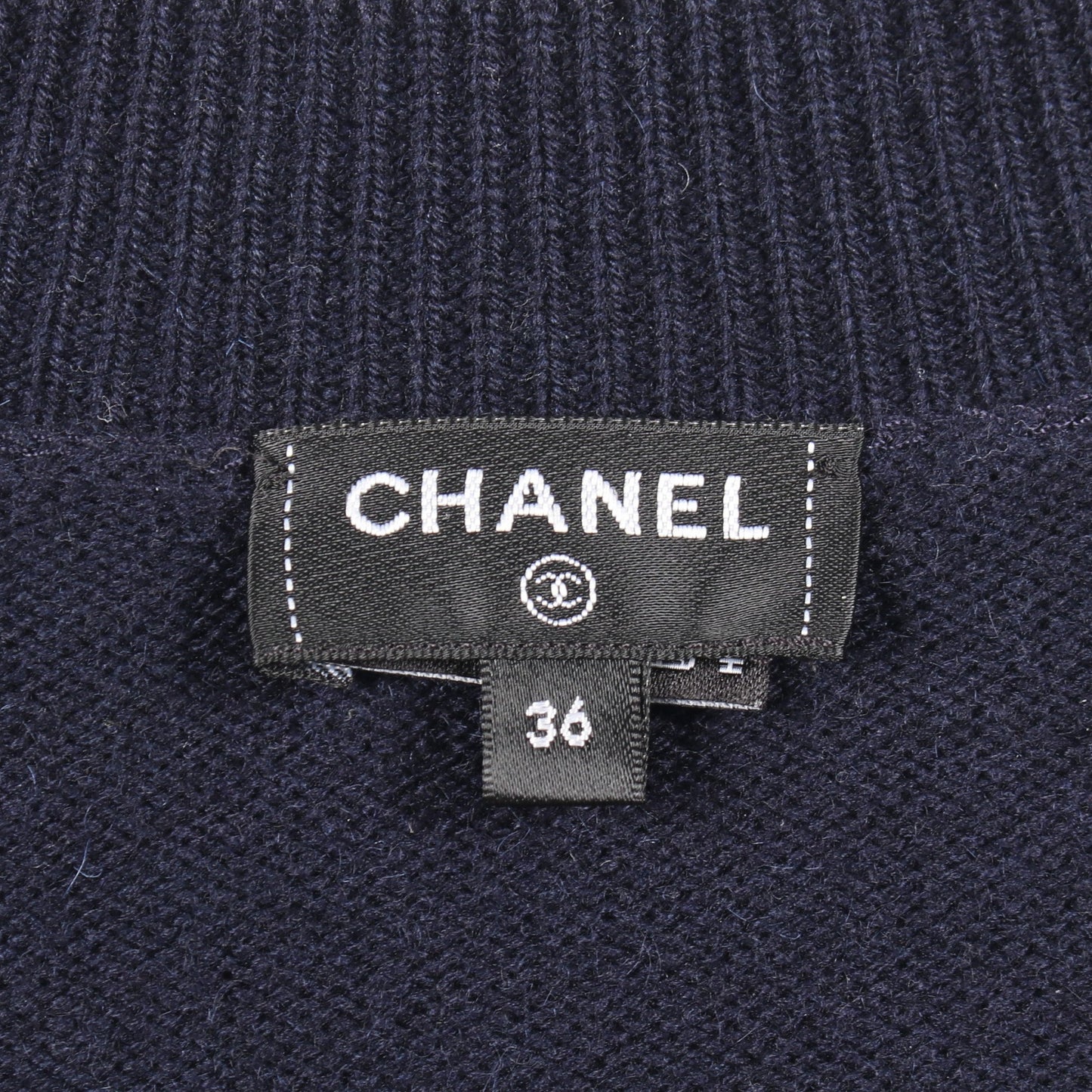 ココマークボタン Vネック カーディガン カシミヤ ネイビー シャネル トップス CHANEL