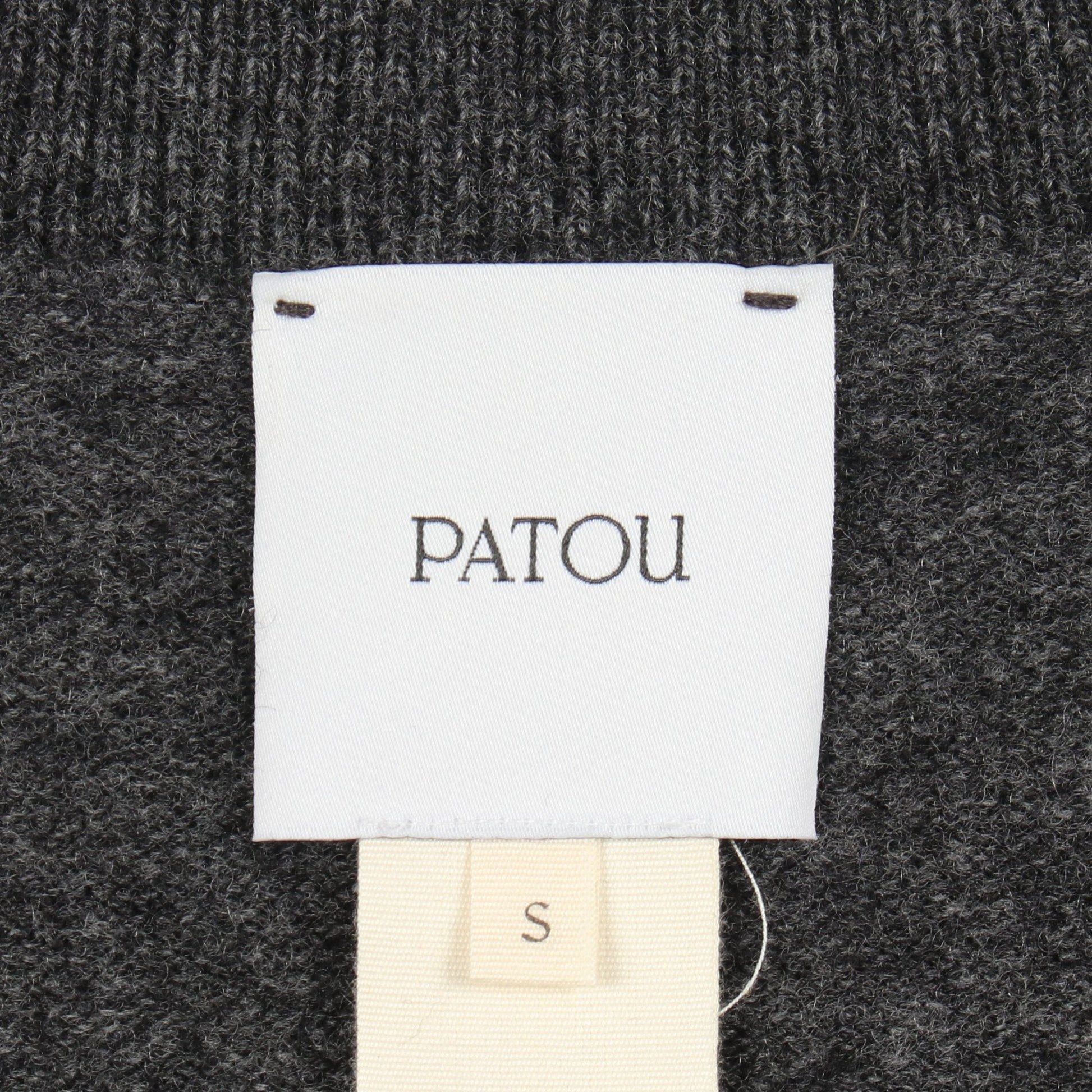 Vネック ロゴ ニット ウール グレー パトゥ トップス PATOU