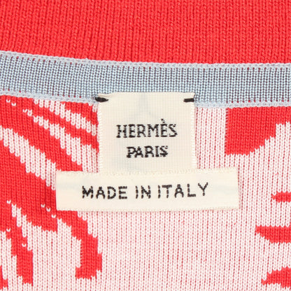JUNGLE LOVE 切替 ニットワンピース シルク レーヨン レッド マルチカラー エルメス ワンピース HERMES