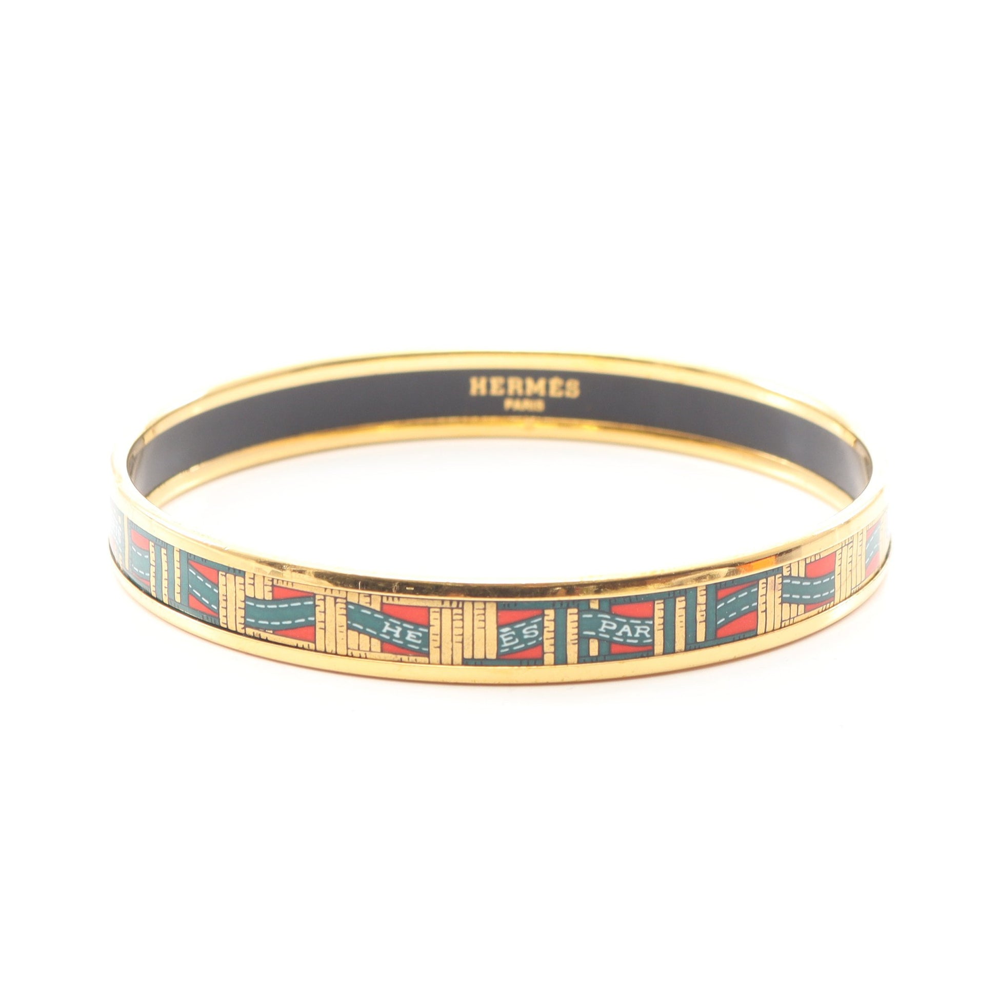 エマイユPM バングル GP 七宝 ゴールド グリーン レッド エルメス アクセサリー HERMES