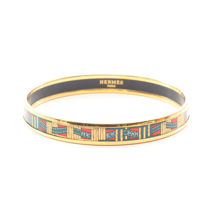 エマイユPM バングル GP 七宝 ゴールド グリーン レッド エルメス アクセサリー HERMES