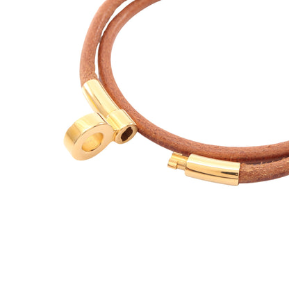 ドゥーブルケリー チョーカー ブレスレット レザー GP ブラウン ゴールド エルメス アクセサリー HERMES