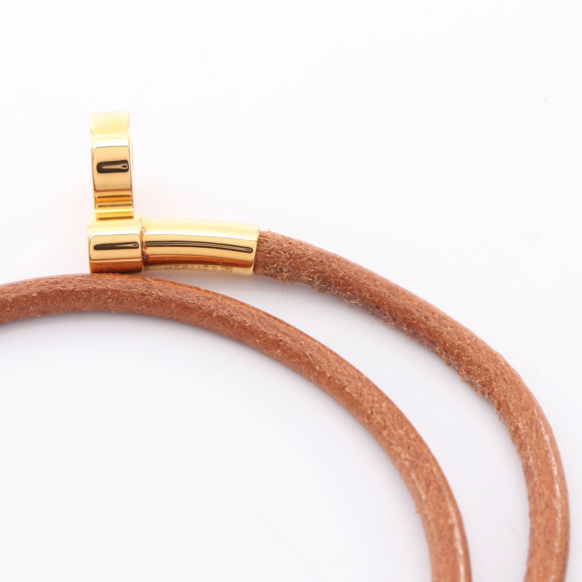 ドゥーブルケリー チョーカー ブレスレット レザー GP ブラウン ゴールド エルメス アクセサリー HERMES