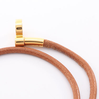 ドゥーブルケリー チョーカー ブレスレット レザー GP ブラウン ゴールド エルメス アクセサリー HERMES