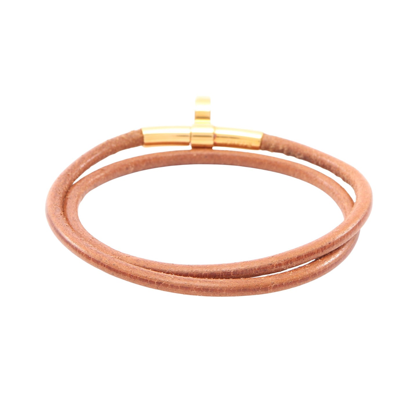 ドゥーブルケリー チョーカー ブレスレット レザー GP ブラウン ゴールド エルメス アクセサリー HERMES