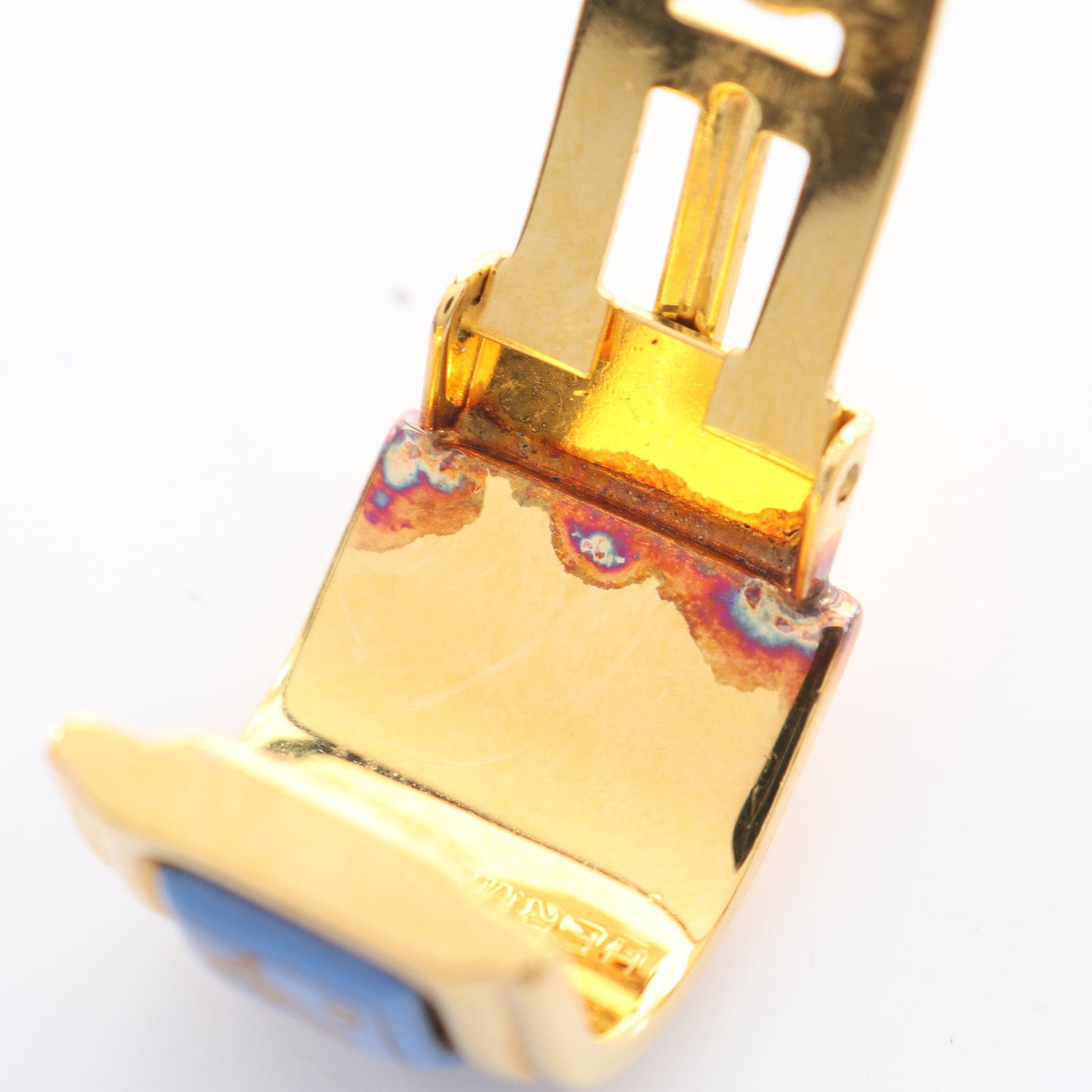 エマイユ イヤリング GP 七宝 ゴールド ブルー エルメス アクセサリー HERMES