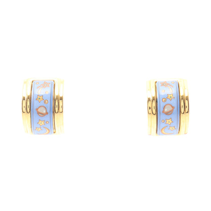 エマイユ イヤリング GP 七宝 ゴールド ブルー エルメス アクセサリー HERMES