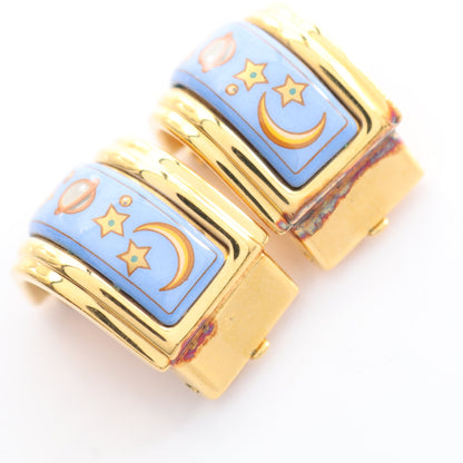 エマイユ イヤリング GP 七宝 ゴールド ブルー エルメス アクセサリー HERMES