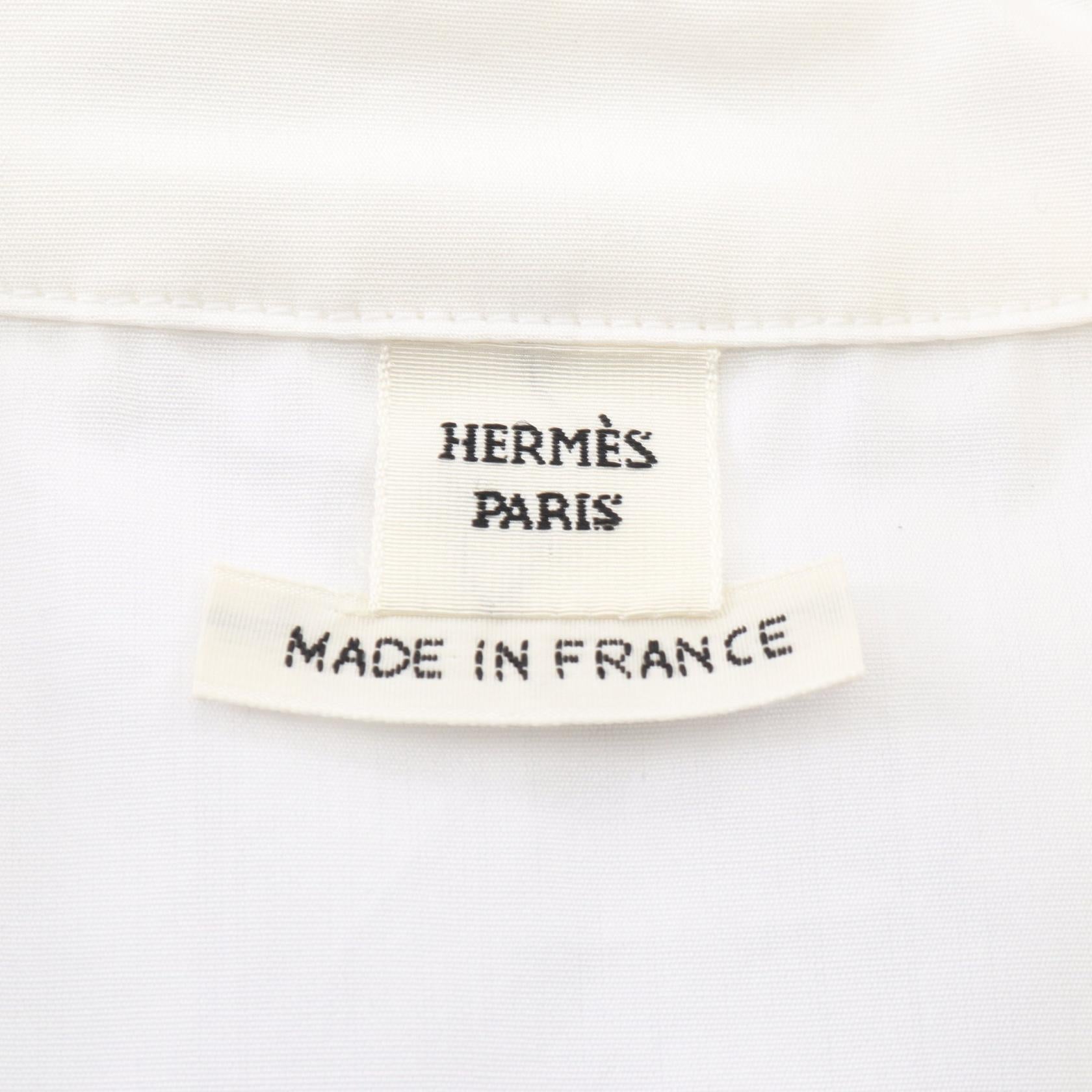 シェーヌダンクル プルオーバー シャツ コットン ホワイト エルメス トップス HERMES