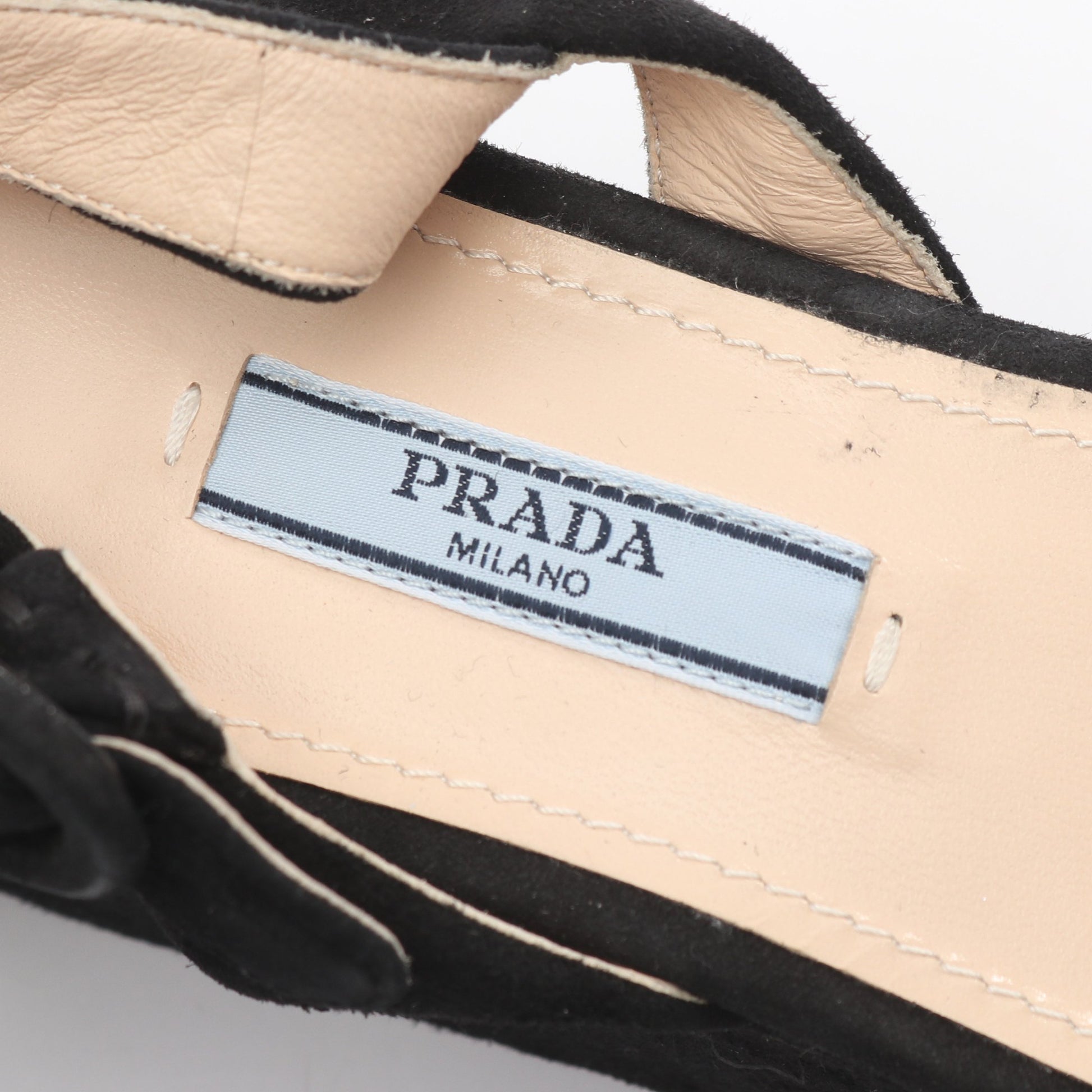 サンダル スエード ブラック プラダ シューズ PRADA