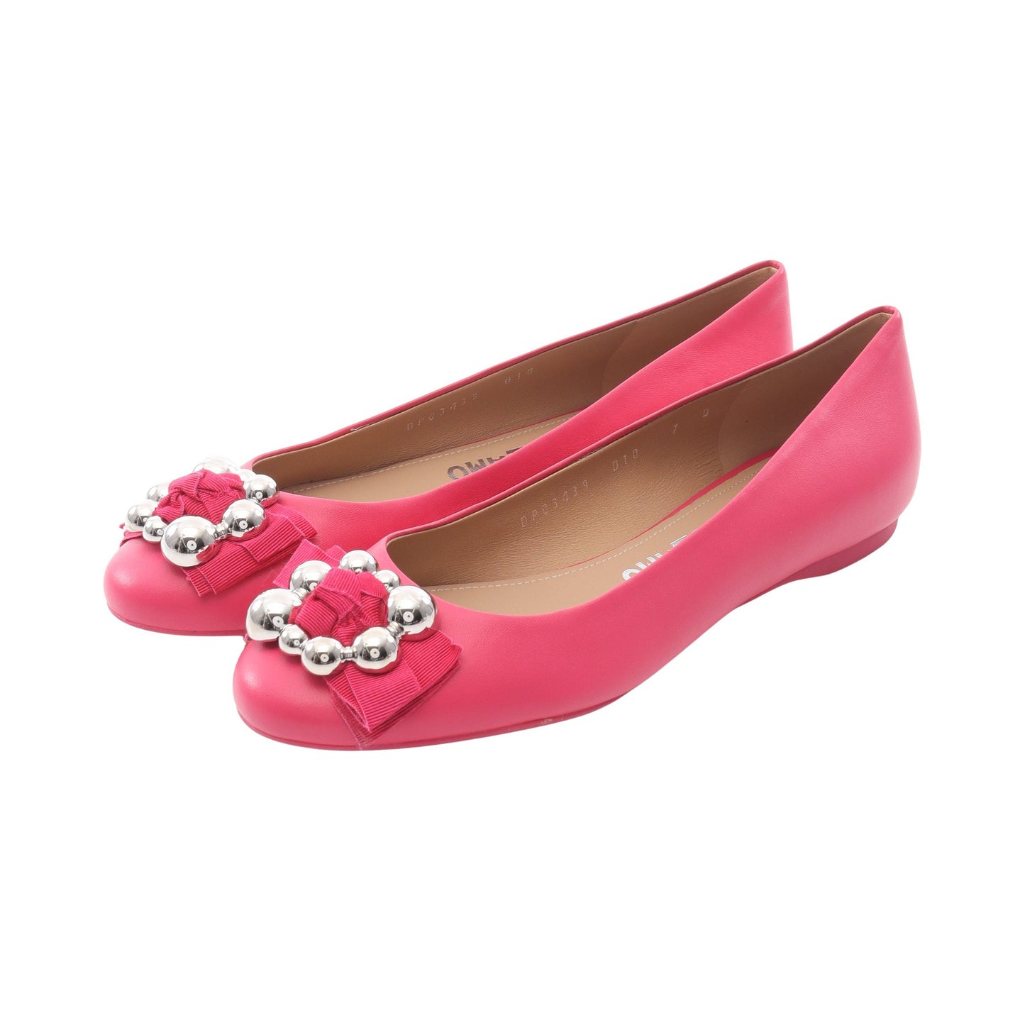 FLAIR パンプス フラットシューズ レザー ピンク サルヴァトーレフェラガモ シューズ Salvatore Ferragamo