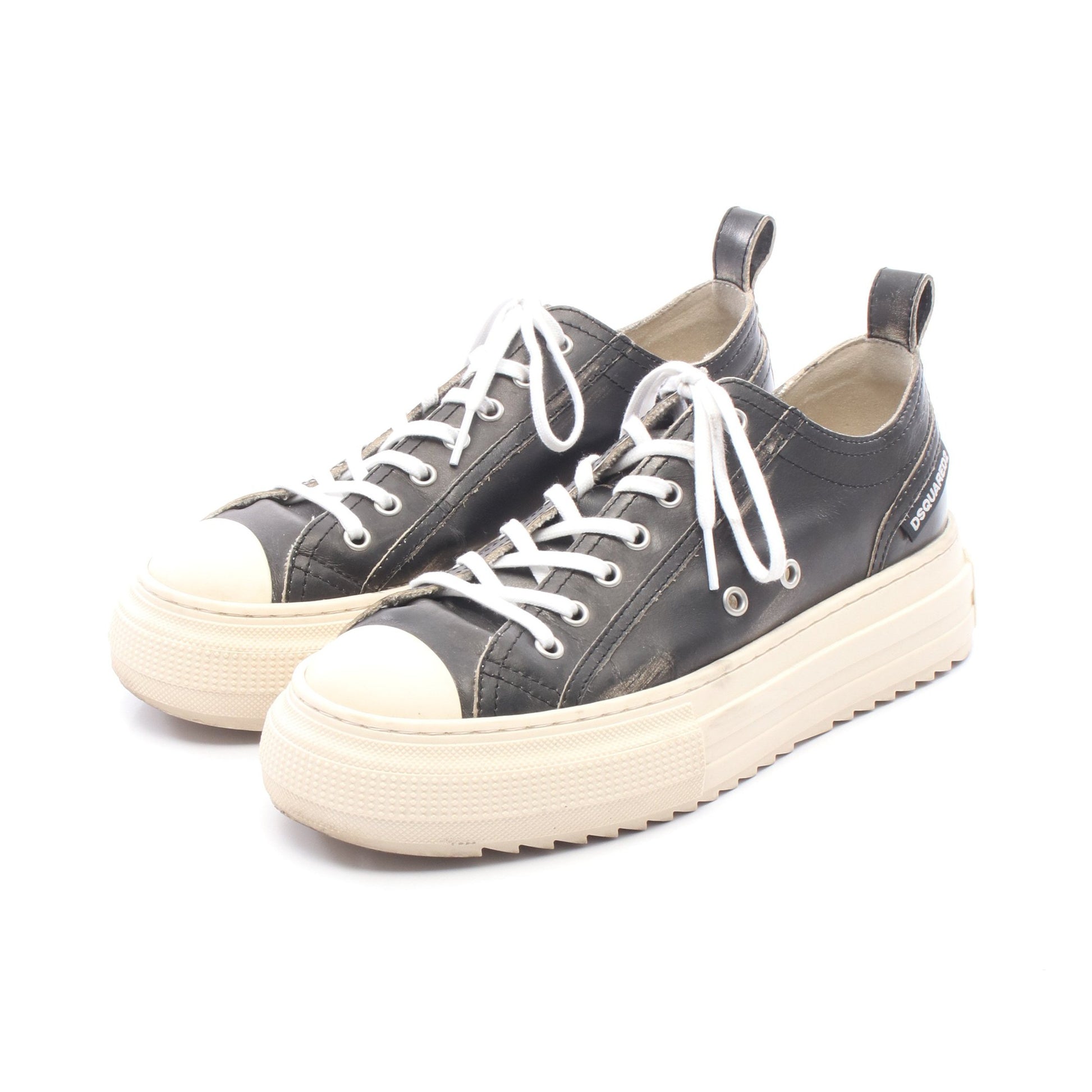 ローカットスニーカー レザー ブラック ディースクエアード シューズ DSQUARED2