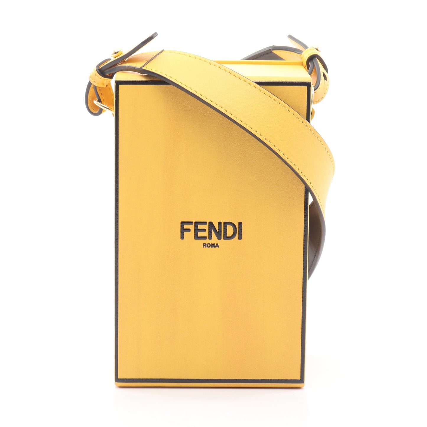 ボックス ショルダーバッグ レザー イエロー フェンディ バッグ FENDI
