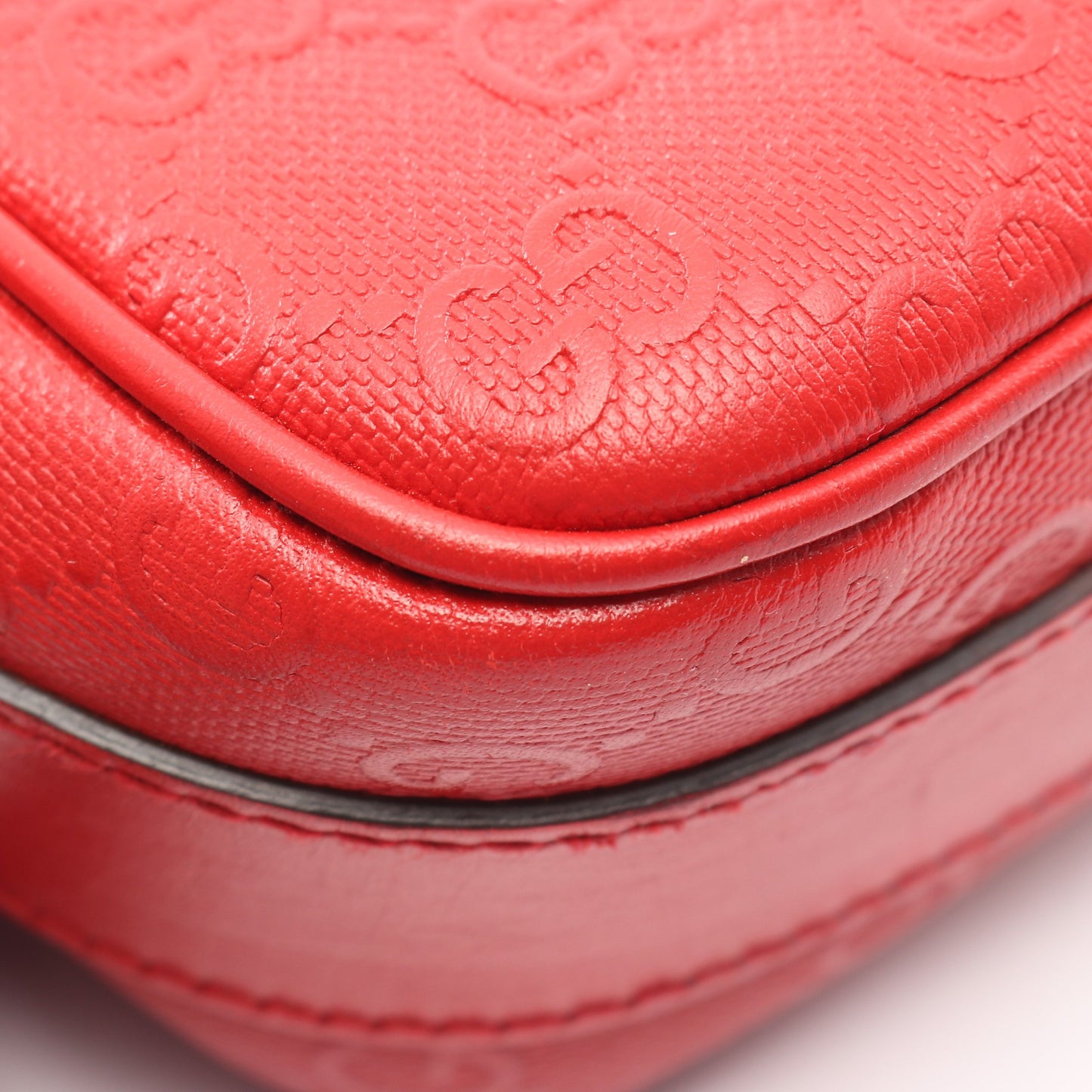 ディアマンテ ショルダーバッグ レザー レッド グッチ バッグ GUCCI