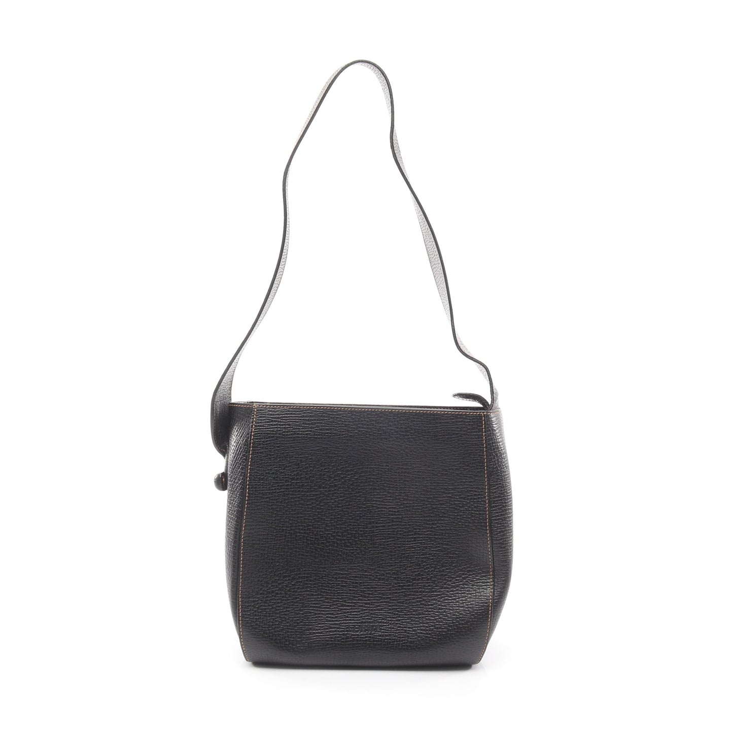 型押しロゴ ショルダーバッグ レザー ブラック ロエベ バッグ LOEWE