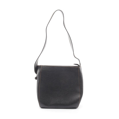 型押しロゴ ショルダーバッグ レザー ブラック ロエベ バッグ LOEWE
