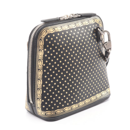 GUCCY SEGA ショルダーバッグ レザー ブラック ゴールド グッチ バッグ GUCCI