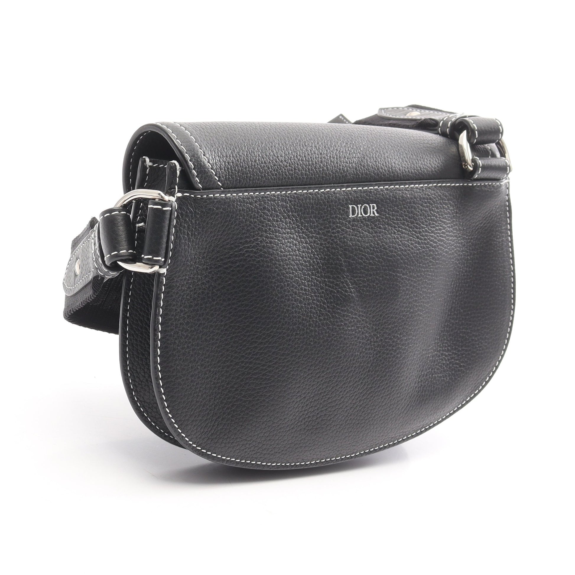 サドルポーチ ショルダーバッグ レザー ブラック クリスチャンディオール バッグ Christian Dior