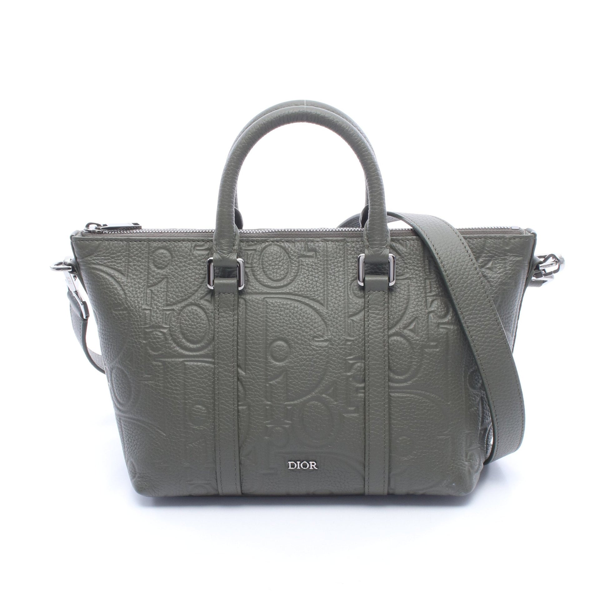 Weekender ウィークエンダー25 グラビティ 2WAY ハンドバッグ レザー カーキグリーン クリスチャンディオール バッグ Christian Dior
