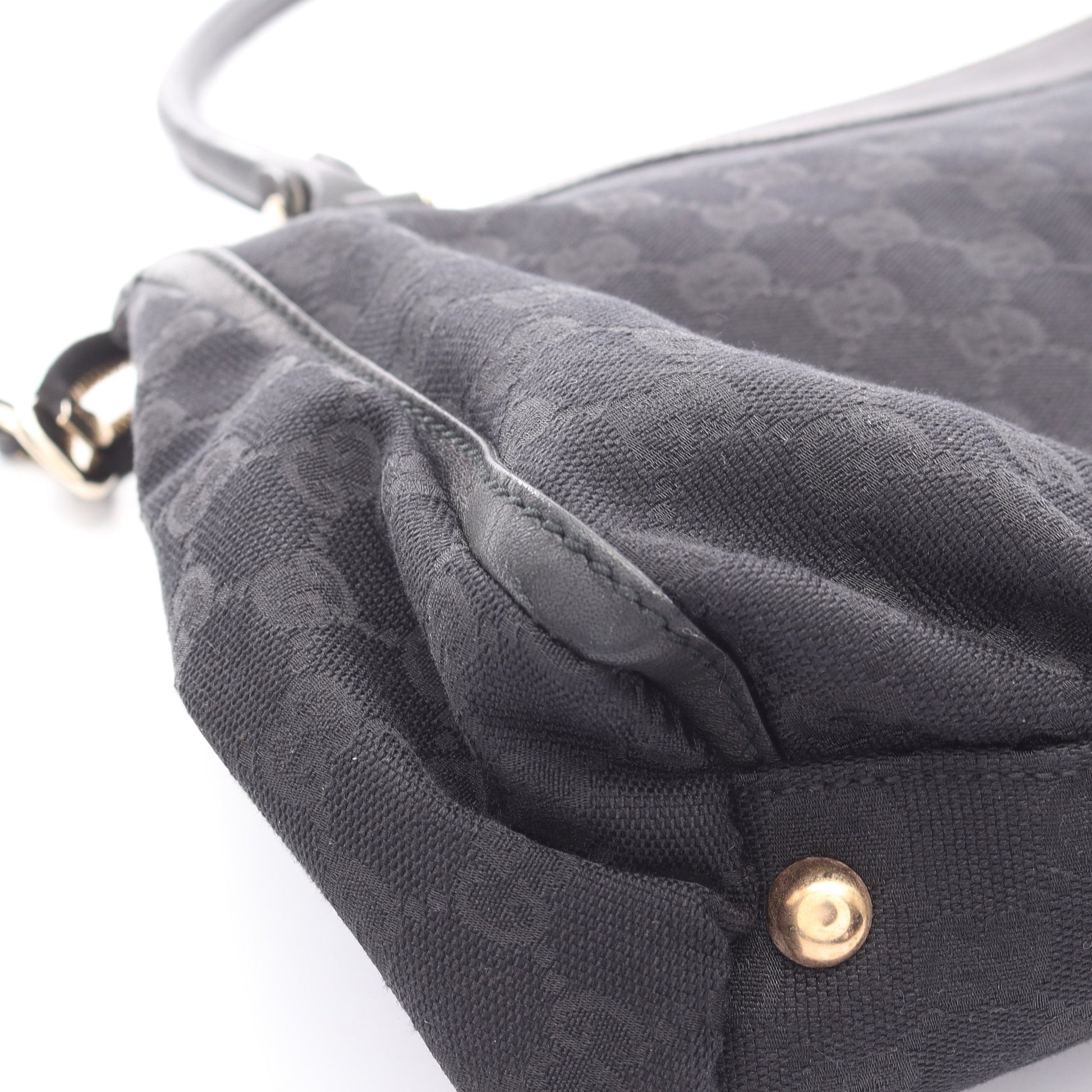 アビー GGキャンバス ショルダーバッグ トートバッグ キャンバス レザー ブラック グッチ バッグ GUCCI