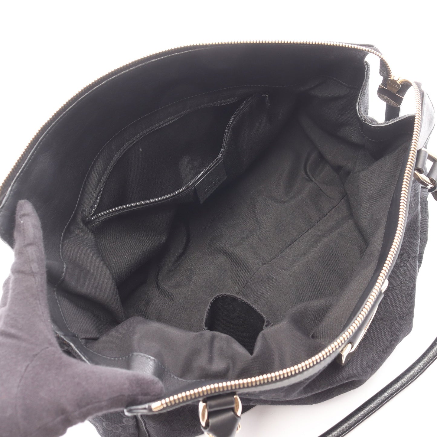 アビー GGキャンバス ショルダーバッグ トートバッグ キャンバス レザー ブラック グッチ バッグ GUCCI