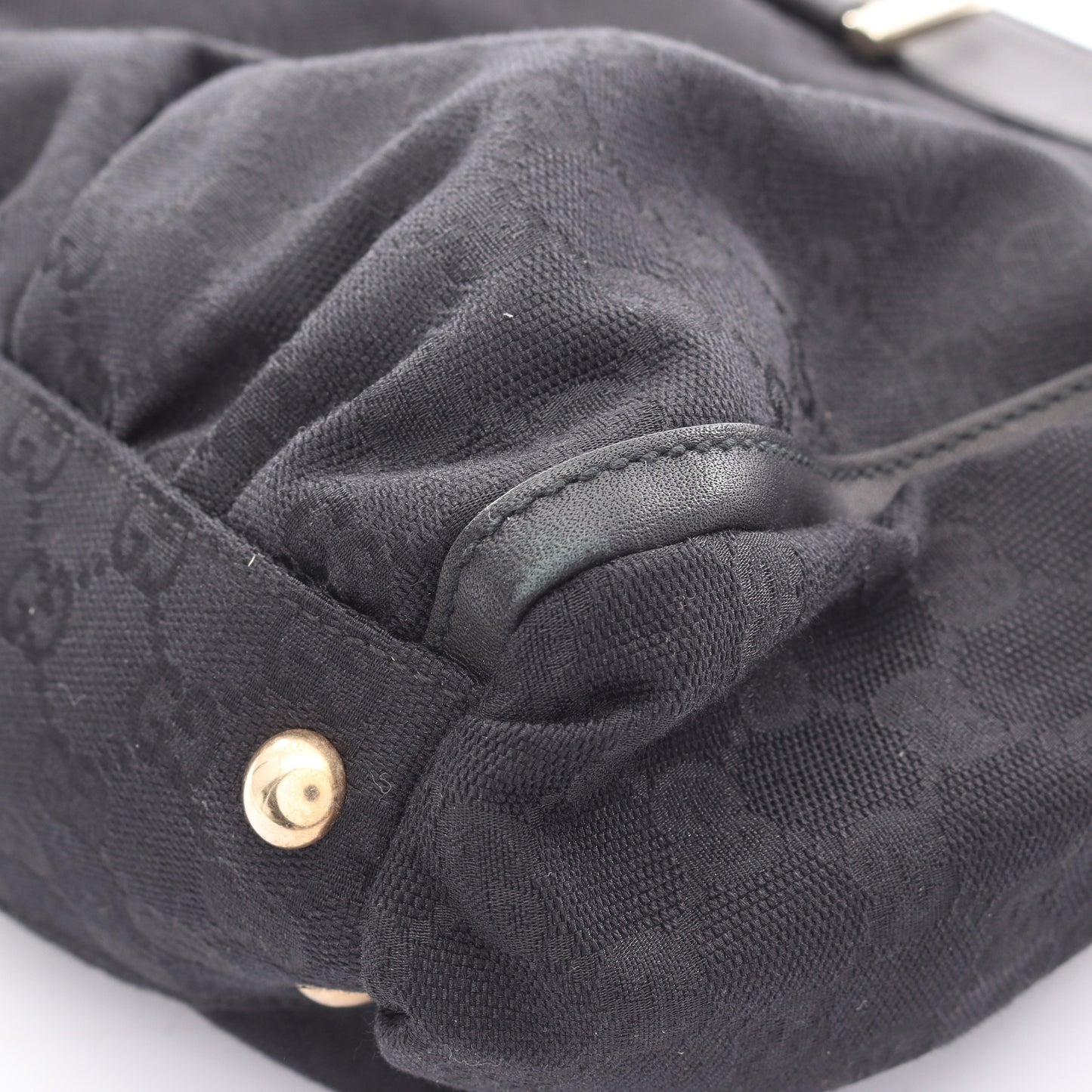 アビー GGキャンバス ショルダーバッグ トートバッグ キャンバス レザー ブラック グッチ バッグ GUCCI