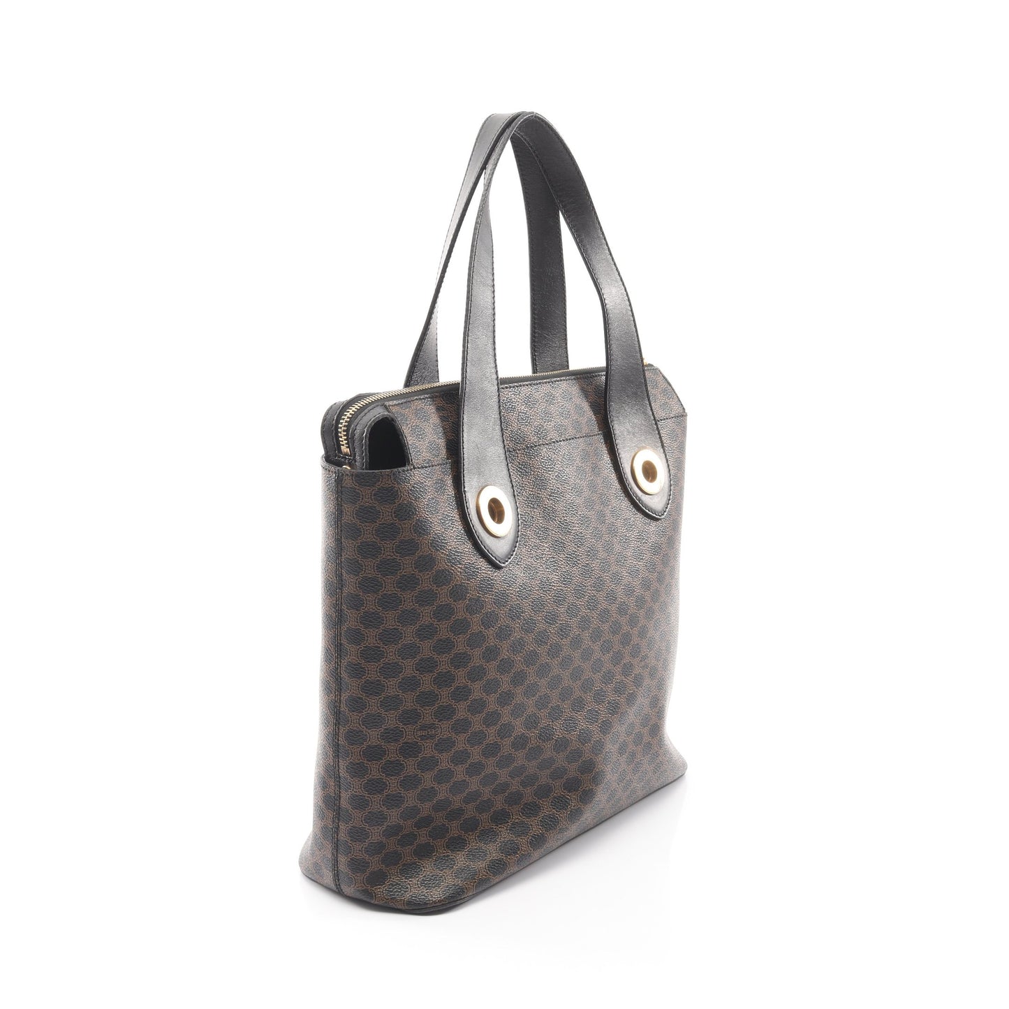 マカダム ハンドバッグ PVC レザー ブラック ブラウン セリーヌ バッグ CELINE