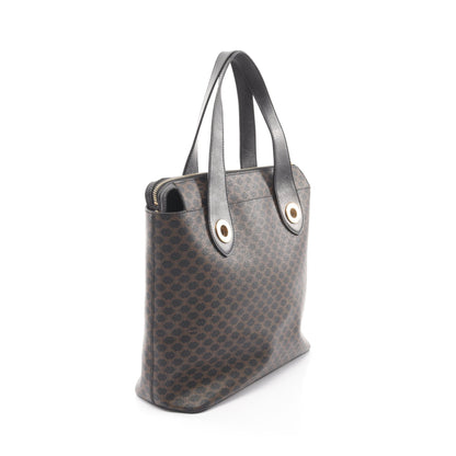 マカダム ハンドバッグ PVC レザー ブラック ブラウン セリーヌ バッグ CELINE