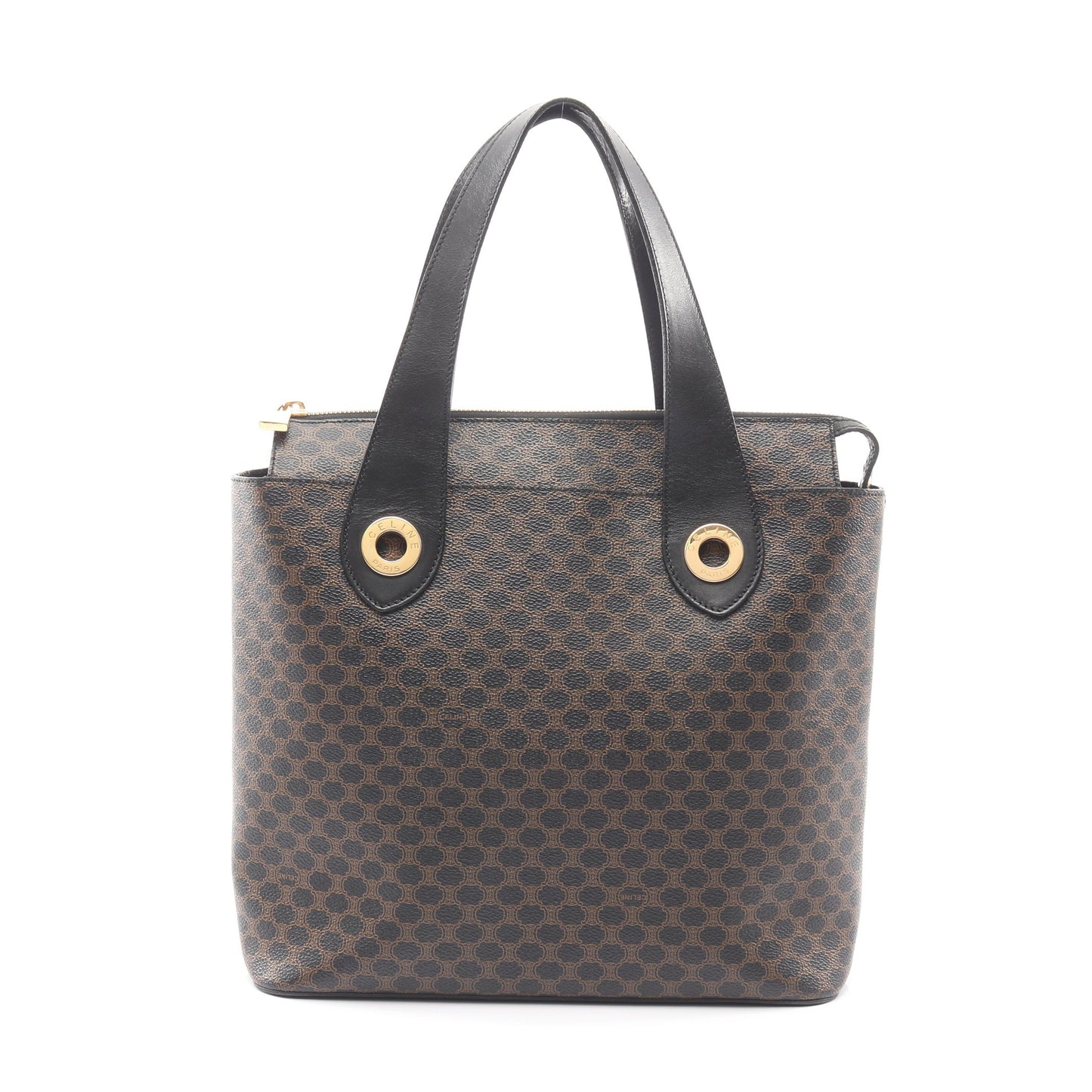 マカダム ハンドバッグ PVC レザー ブラック ブラウン セリーヌ バッグ CELINE