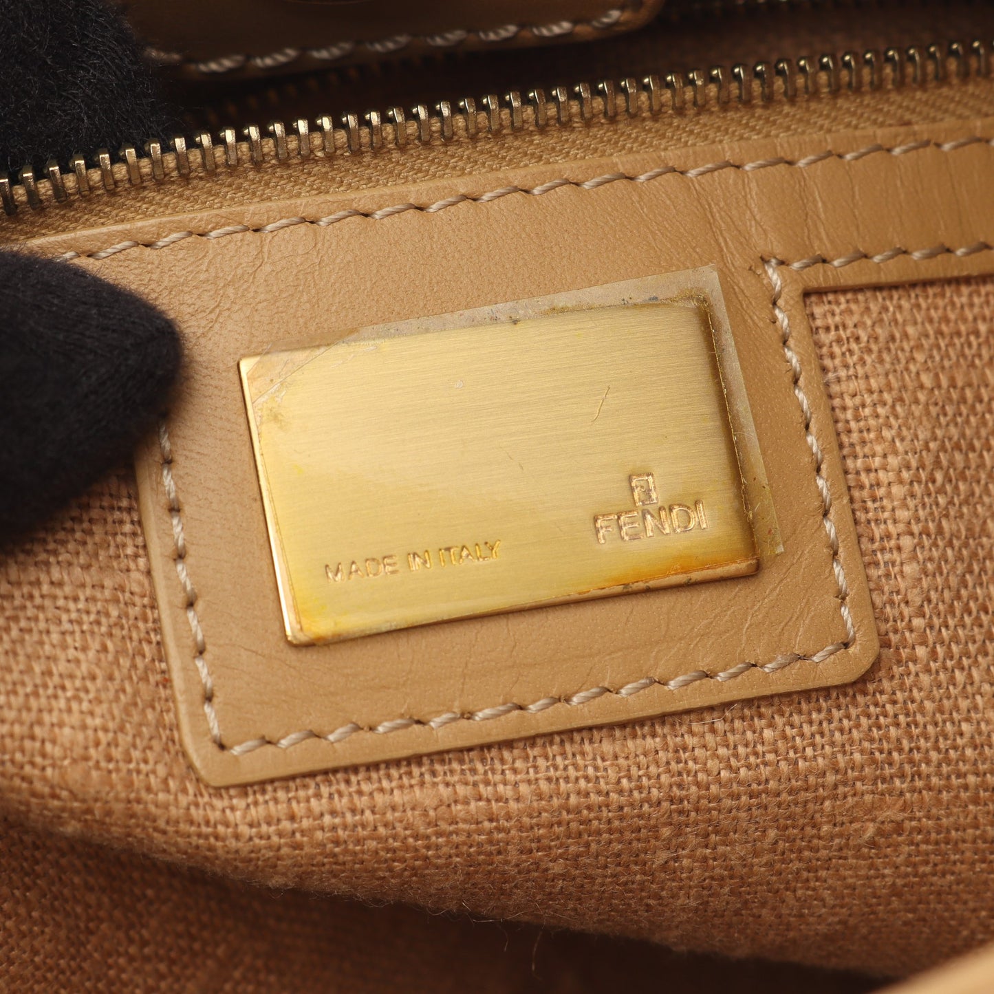 ズッカ ワンショルダーバッグ キャンバス レザー ダークブラウン ブラック ベージュ フェンディ バッグ FENDI