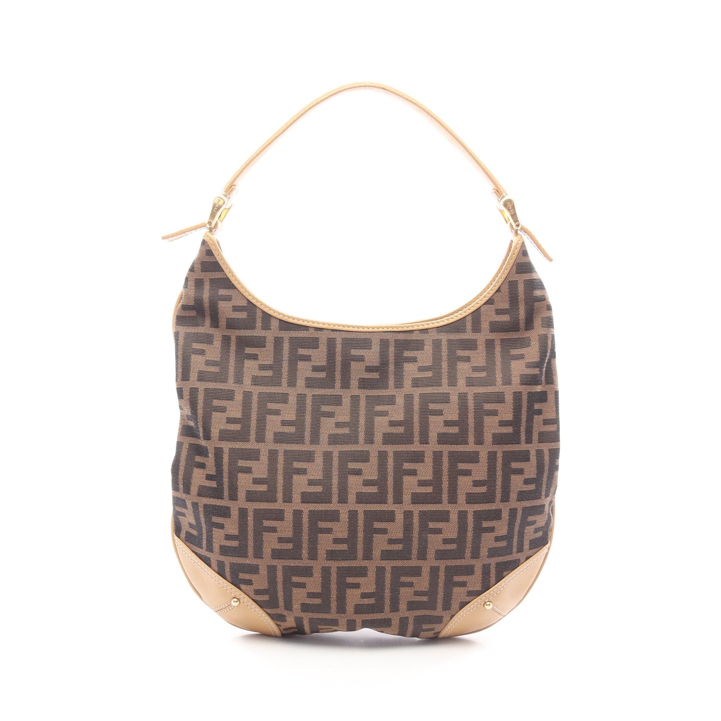 ズッカ ワンショルダーバッグ キャンバス レザー ダークブラウン ブラック ベージュ フェンディ バッグ FENDI
