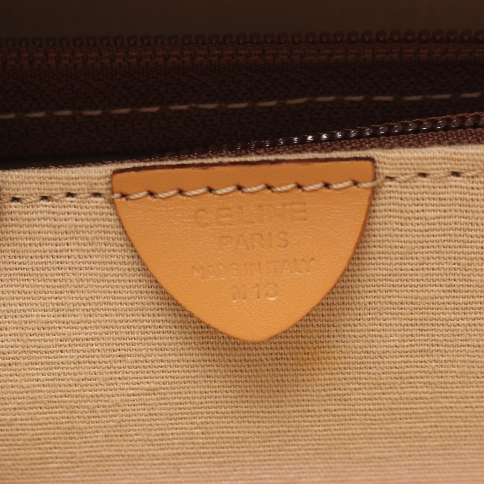 マカダム ブリーフケース ビジネスバッグ PVC レザー ダークブラウン ベージュ セリーヌ バッグ CELINE