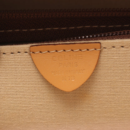 マカダム ブリーフケース ビジネスバッグ PVC レザー ダークブラウン ベージュ セリーヌ バッグ CELINE
