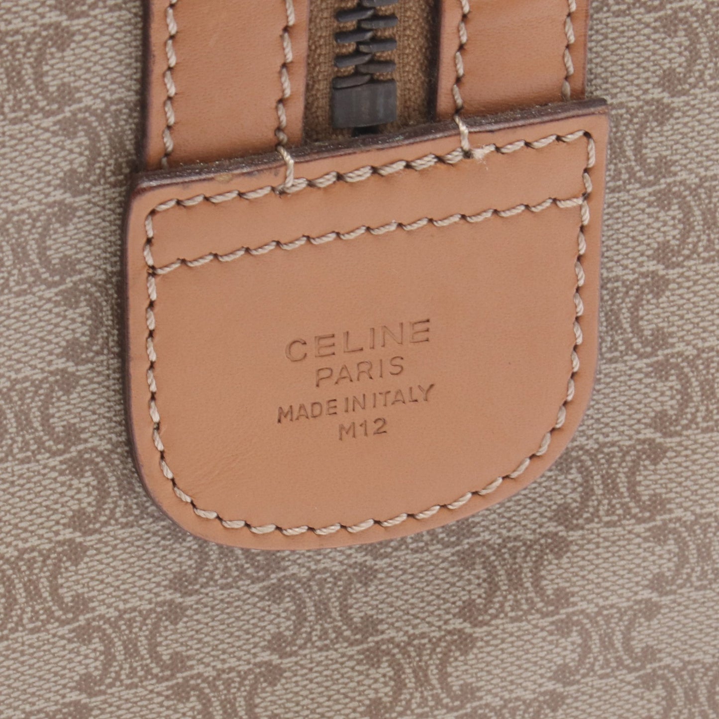 マカダム ハンドバッグ ミニボストンバッグ PVC レザー ベージュ ライトブラウン セリーヌ バッグ CELINE