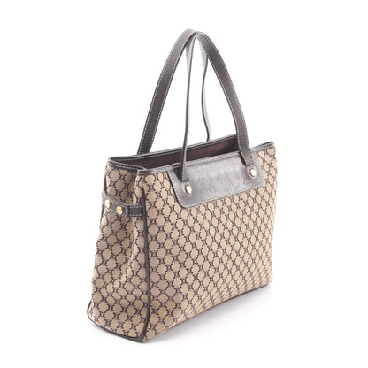 マカダム ハンドバッグ キャンバス レザー ベージュ ダークブラウン セリーヌ バッグ CELINE