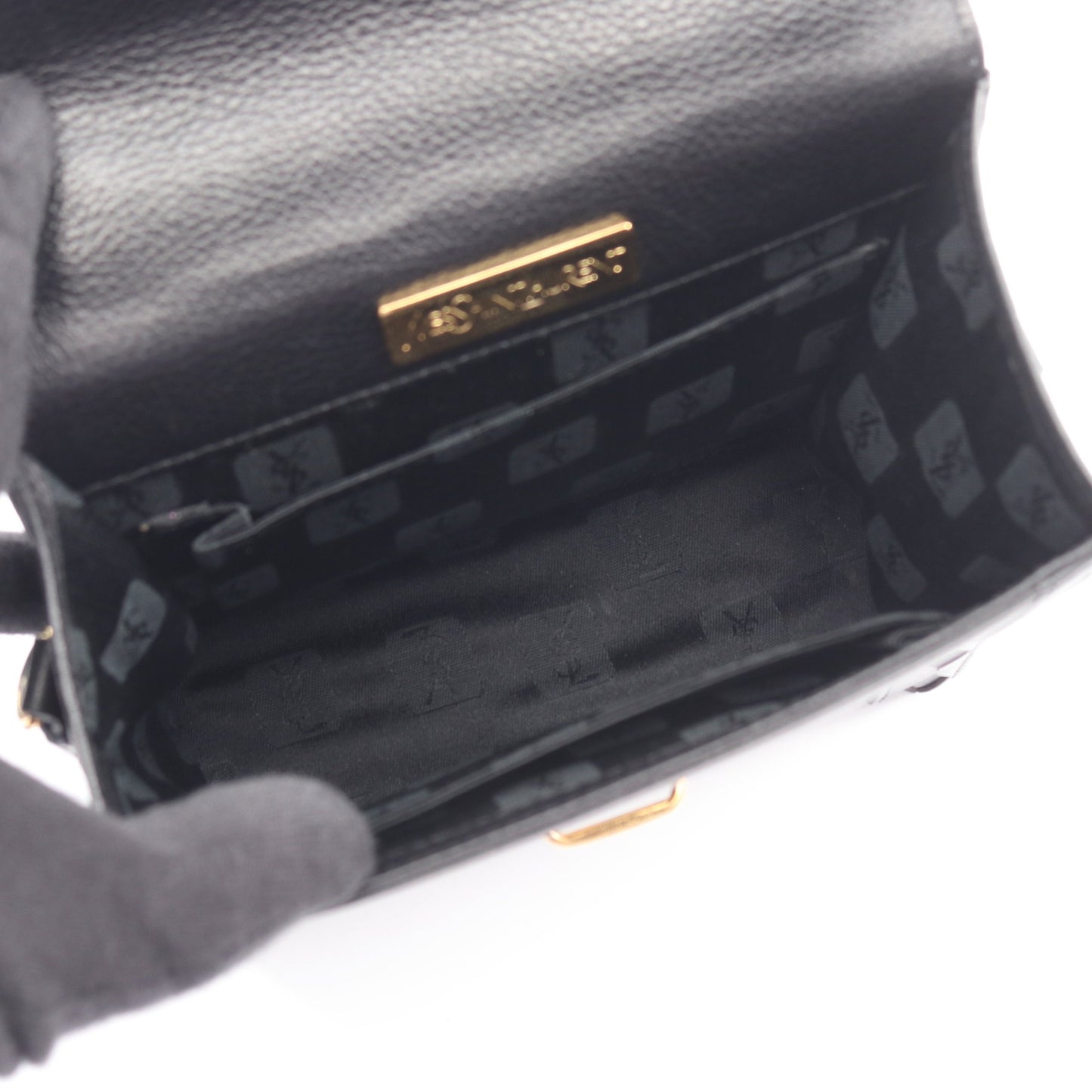 2WAY ハンドバッグ レザー ブラック イヴサンローラン バッグ YVES SAINT LAURENT