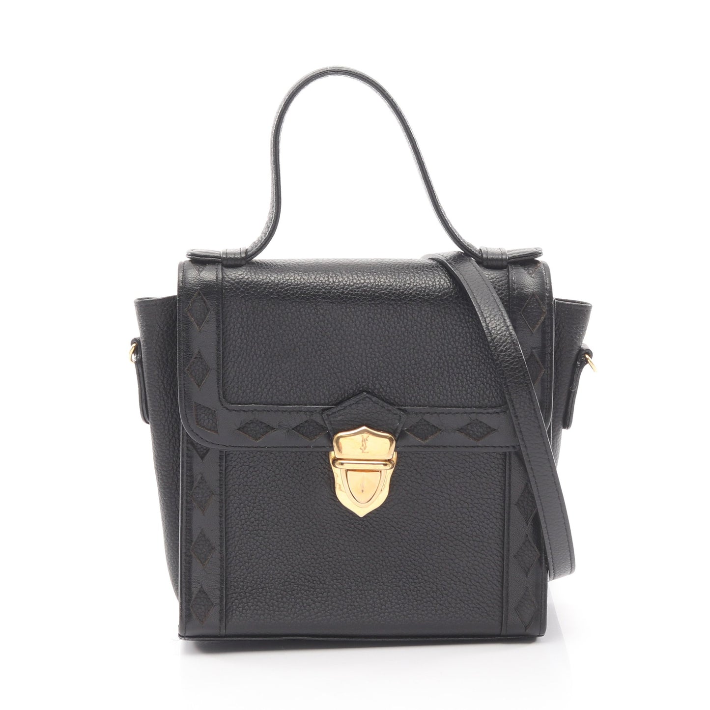 2WAY ハンドバッグ レザー ブラック イヴサンローラン バッグ YVES SAINT LAURENT